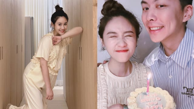 吴姗儒挺8月大肚庆生　丈夫送蛋糕藏超甜告白