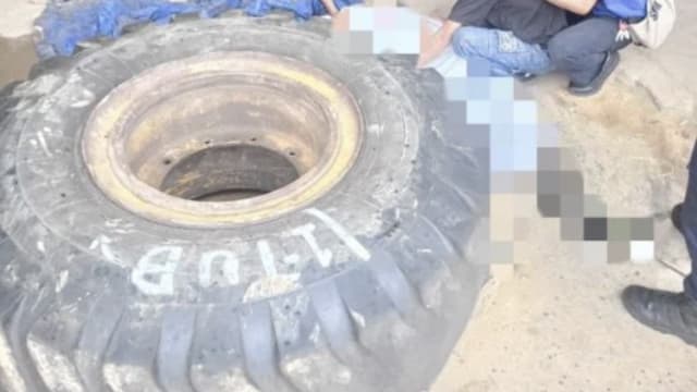 巨型轮胎充气时爆炸 马国青年当场身亡