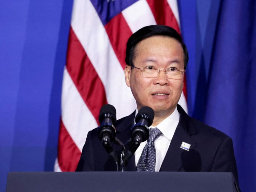 Vietnam's President Vo Van Thuong speaks as he attends the Indo-Pacific Economic Framework (IPEF) Leaders event at the Asia-Pacific Economic Cooperation (Apec) CEO Summit in San Francisco, California, United States on Nov 16, 2023. 