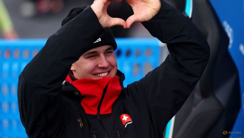 Alpine sking-Swiss golden boy Von Allmen wins super-G to complete hat-trick