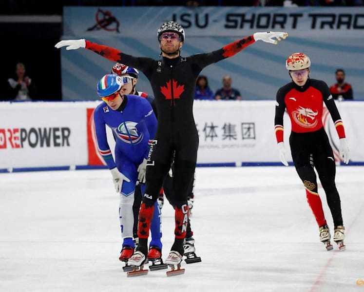 Short track-Canada's Dandjinou, famed for "eagle" celebration, hints at surprise for first Games