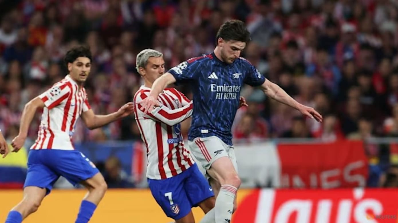 欧冠：首回半决赛 马德里竞技队和阿申纳队1比1打平手