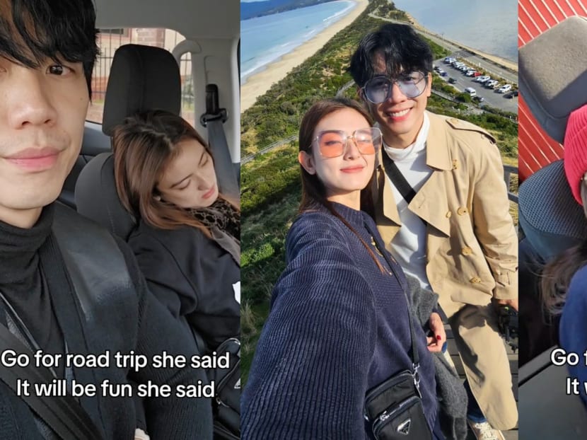 Nick Teo & Hong Ling went on road trip in Australia, but it looks like Hong Ling was asleep for most of the journey