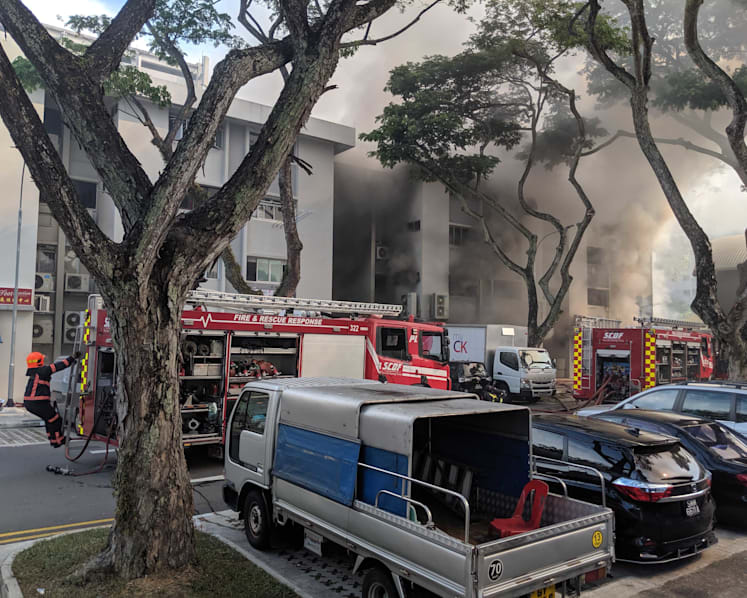 Massive fire at Ang Mo Kio Ave 6, eight people taken to hospital