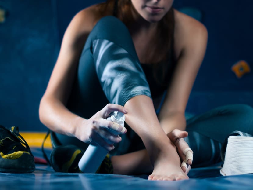 The muscle sprays contain ethyl chloride and are used to relieve pain.