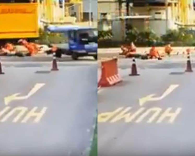 Six people thrown onto road after two trucks collide in Tanah Merah