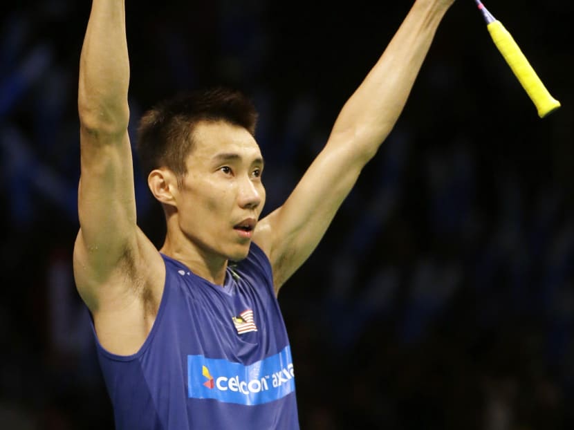 Malaysia's Lee Chong Wei celebrates after defeating Denmark's Jan O Jorgensen during their men's singles final match at the Indonesia Open badminton tournament at Istora Stadium in Jakarta, Indonesia, Sunday, June 5, 2016. Photo: AP