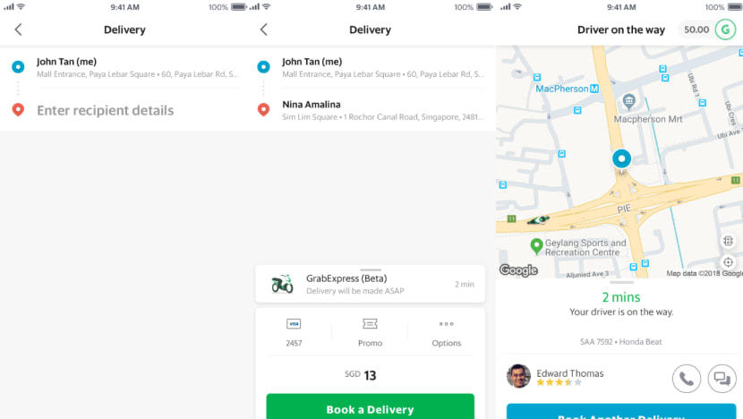 Grab to launch a trial of its courier service in eastern Singapore