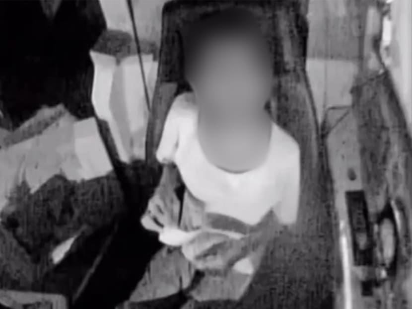 An image from social media showing a boy who was caught on camera in a bus he supposedly drove.