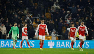 Sloppy Arsenal implode in 2-2 draw at bottom side Wolves