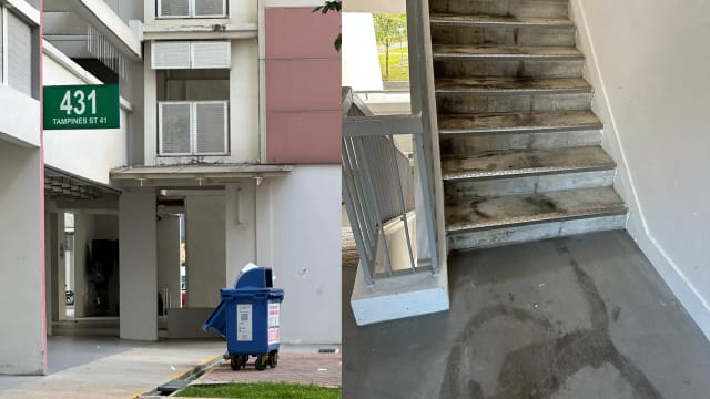淡滨尼组屋楼梯口尿渍传恶臭 居民：动物或人为因素盼快改善