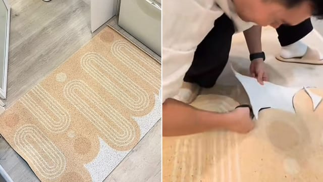 网购地毯货不对办 本地男子干脆自己剪照用