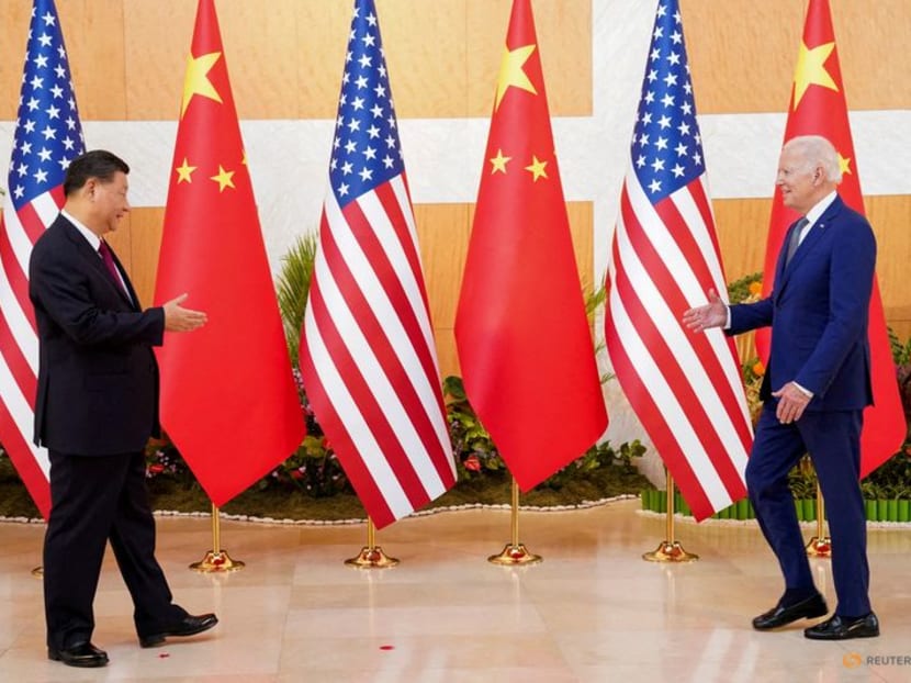 FILE PHOTO: U.S. President Joe Biden meets with Chinese President Xi Jinping on the sidelines of the G20 leaders' summit in Bali, Indonesia, November 14, 2022. REUTERS/Kevin Lamarque//File Photo FILE PHOTO: U.S. President Joe Biden meets with Chinese President Xi Jinping on the sidelines of the G20 leaders' summit in Bali, Indonesia, November 14, 2022. REUTERS/Kevin Lamarque//File Photo