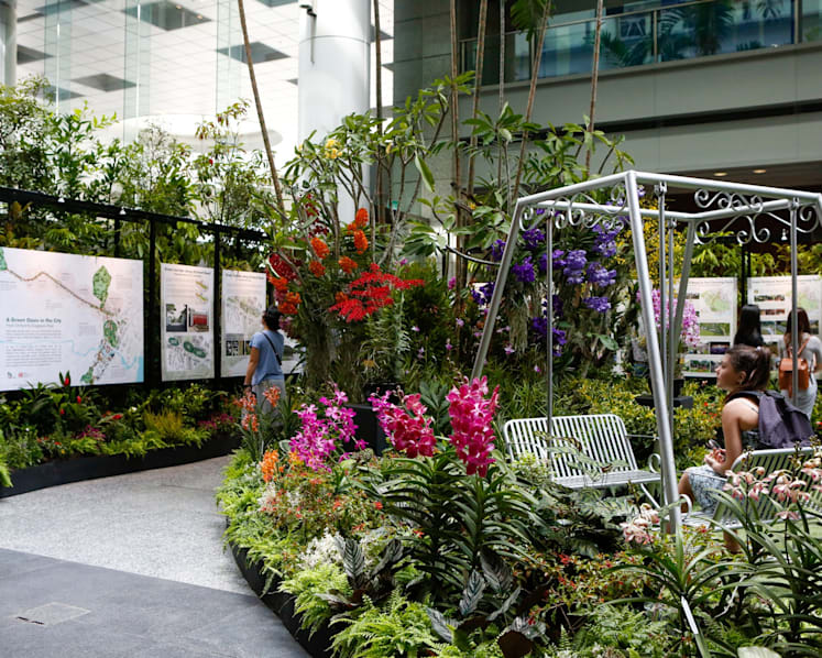 Proposal for section of Orchard Road to have lush greenery, sheltered escalators and garden playgrounds