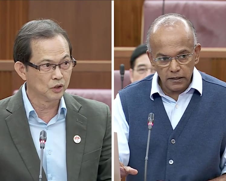 Sparks fly as Shanmugam, Leong Mun Wai clash over how Lee Hsien Yang and wife were described as having absconded