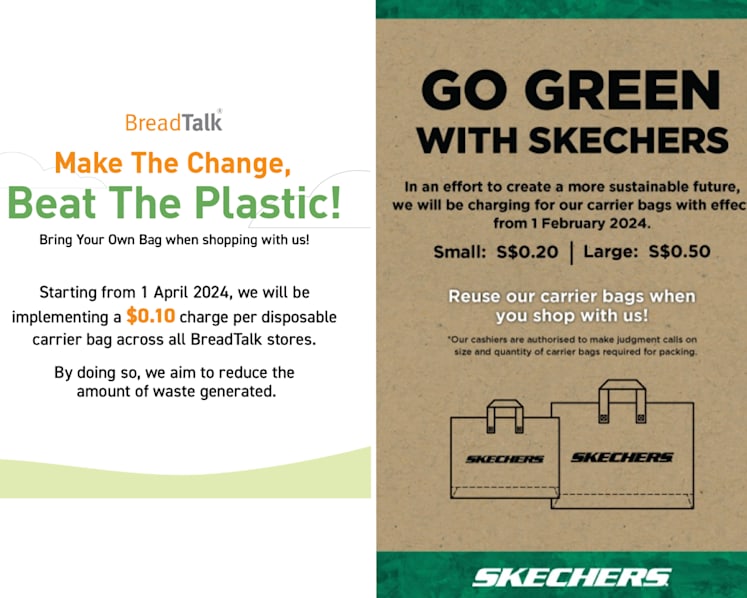 #trending: New carrier bag charges at BreadTalk, Skechers spark outrage among some shoppers, but others support moves to cut waste