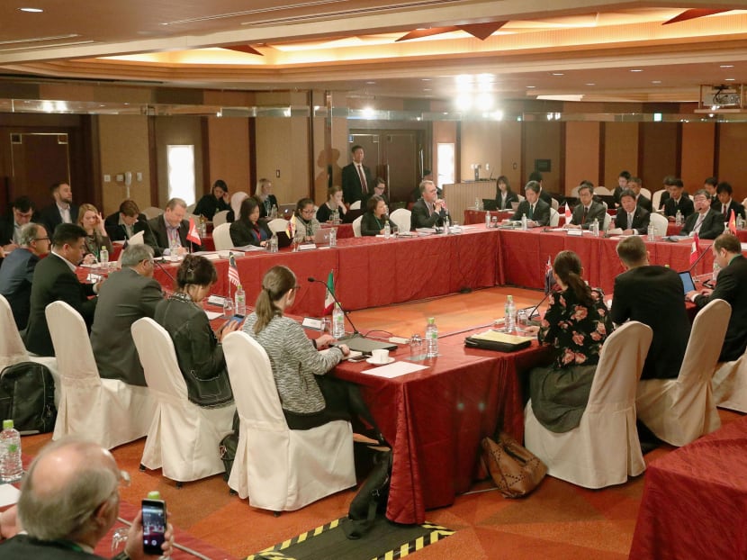 Chief negotiators from the 11 member states of the Trans-Pacific Partnership free trade pact meet in Tokyo on Jan 22. Photo: Kyodo