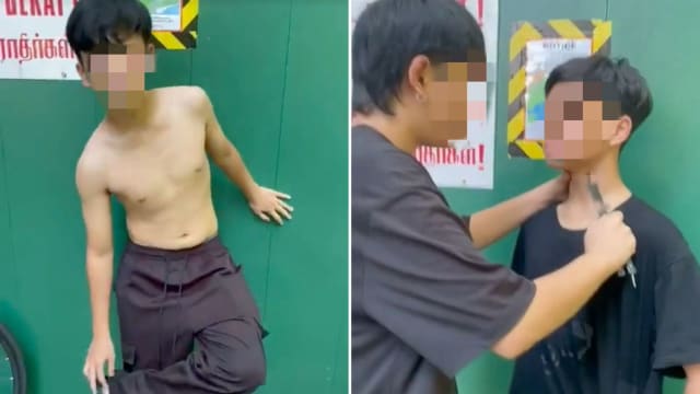 网上疯传霸凌视频 男童被少年用弹簧刀抵颈项威胁
