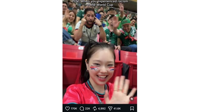 韩国女网红世界杯赛场遭遇种族歧视 涉事男子被网民围剿关账号