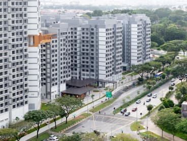 A view of Fernvale Dew, a new public housing development along Sengkang West Avenue.
