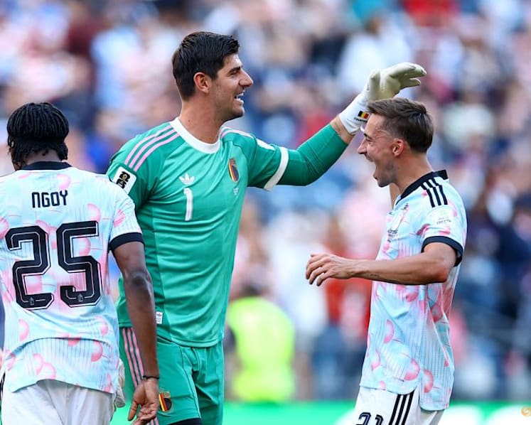 Courtois sees Belgium getting better and believes they can beat Spain