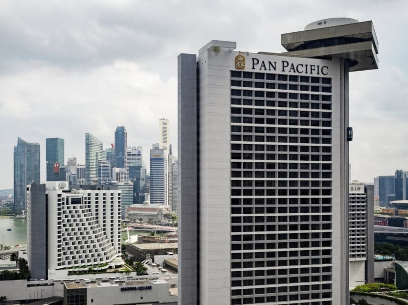 An aerial view of hotels, malls and office buildings in Singapore's Downtown Core on July 2, 2019. 