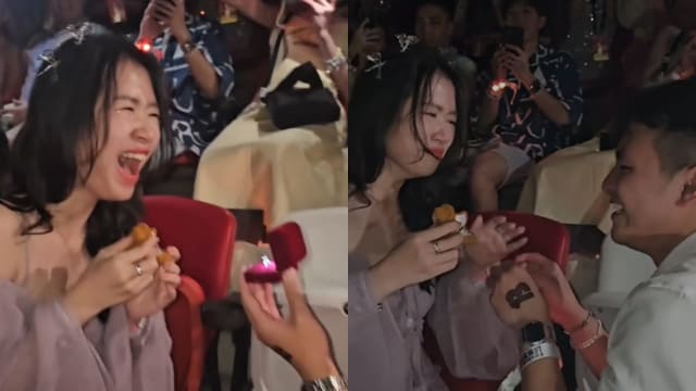 演唱会上演“互求婚”戏码 情侣默契互掏戒指定终身