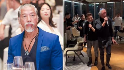 HK Actor Roy Cheung, 59, Wears Tight Black Turtleneck To A Party; Netizens Swoon