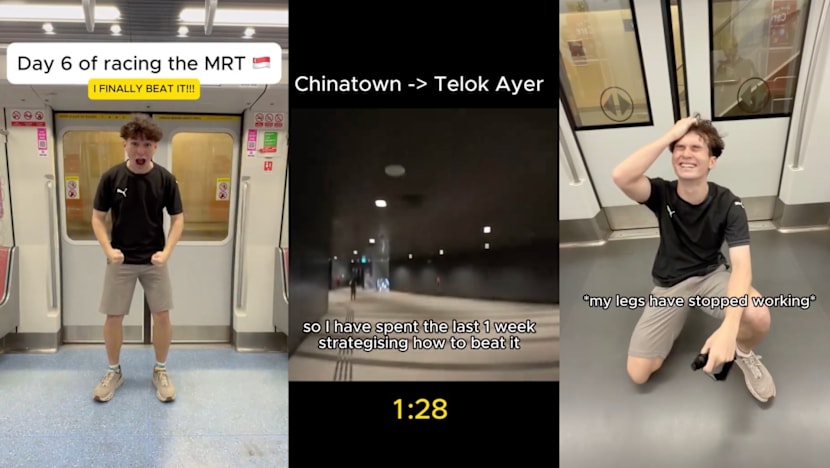 S'pore Content Creator Outruns The MRT From Chinatown To Telok Ayer Station; Says He Actually "Hates Running With A Passion"