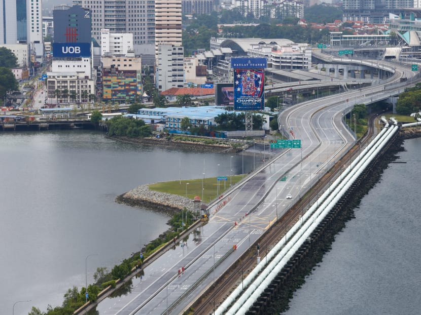 The Causeway was mostly empty as Malaysia began its 2-week lockdown to fight the Covid-19 pandemic, March 18, 2020.