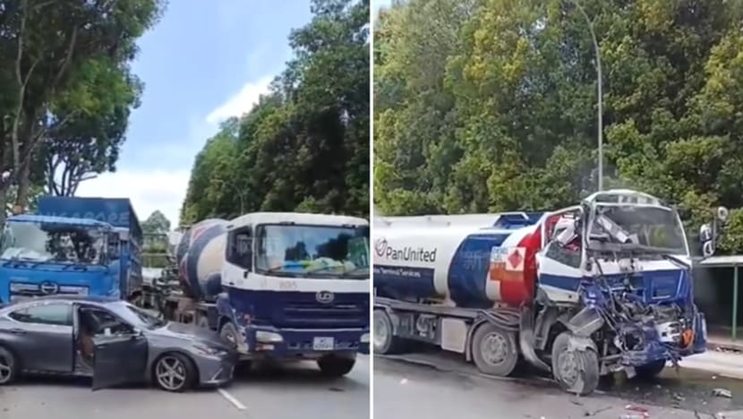 Truck driver, 56, dies in 5-vehicle accident in Chua Chu Kang; 2 other people taken to hospital