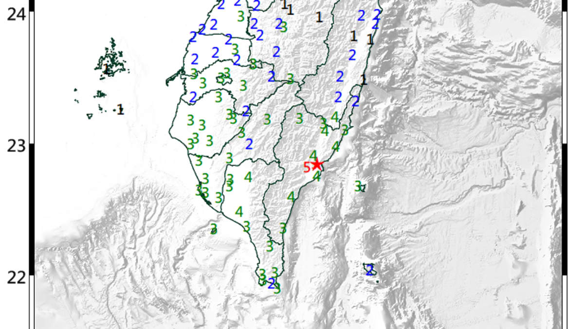 Southeastern Taiwan shaken by 6.1 magnitude quake