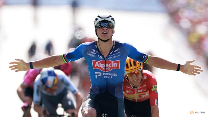 Van der Poel rides to victory in Tour de France stage nine, Pogacar retains yellow