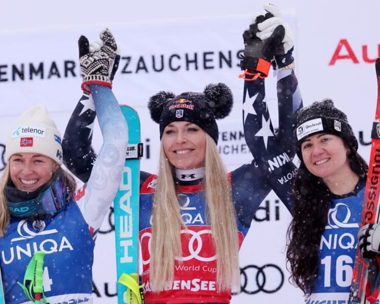 Alpine skiing-Vonn takes Zauchensee downhill for 84th World Cup win
