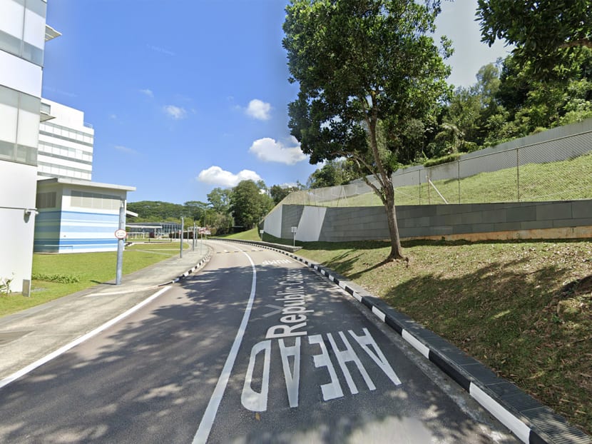 A man's body was found at a compound next to Republic Polytechnic on Aug 19, 2023 , behind the fence on the right. A man's body was found at a compound next to Republic Polytechnic on Aug 19, 2023 , behind the fence on the right.