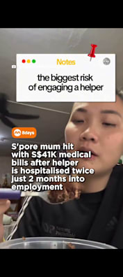 When hiring help becomes a financial strain. #8dayssgLocalEnt #8dayssg  #domestichelper #workingmum #medicalbills 