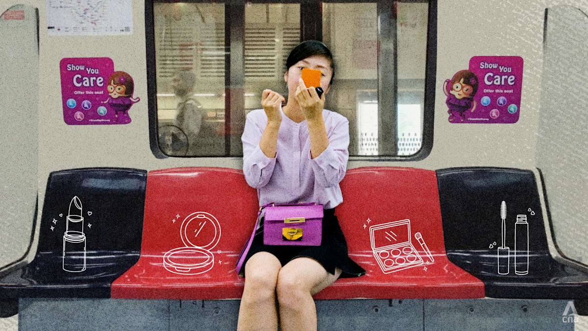 Harmless or unhygienic? Here's why applying makeup on the MRT is fine but cutting nails is not