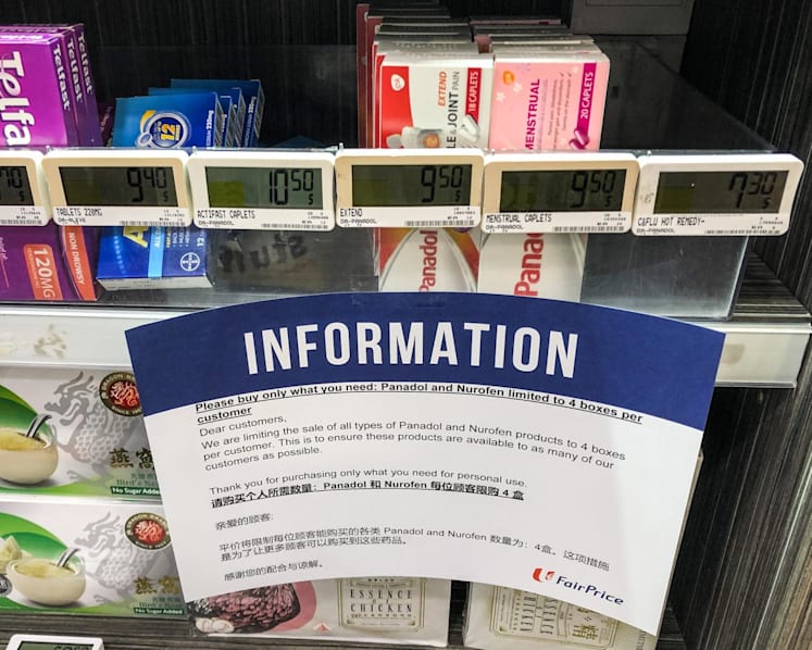 FairPrice imposes purchase limits on Panadol packs; manufacturer 'producing record quantities' amid demand surge