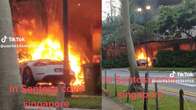 圣淘沙升涛湾单位发生火患 保时捷被火吞噬