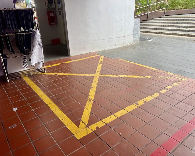 Outdoor display areas outside HDB shops offered online for sublets despite rules