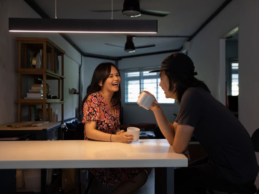 Ms Jessica Santos (left) and her husband, Mr Aaron Low, at their home on July 21, 2022. Ms Jessica Santos (left) and her husband, Mr Aaron Low, at their home on July 21, 2022.