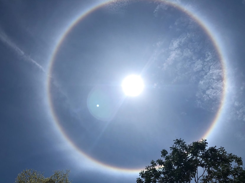 People were sharing photos of a halo around the sun, which was seen around noon.