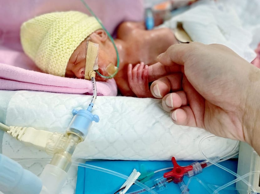 After she was born, Shelyn Chua Yun Ni (pictured) was moved to the neonatal intensive care unit of KK Women's and Children's Hospital. 