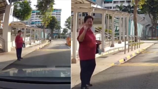 向让路司机微笑挥手致谢 妇女网上圈粉无数