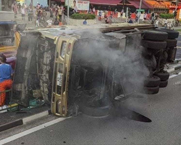 SCDF rescues driver trapped in lorry after accident at Pioneer Road North