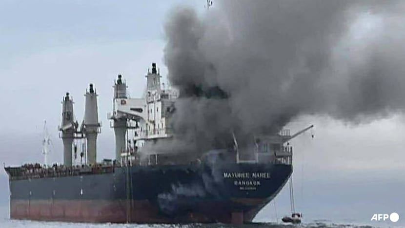 Three crew members 'believed trapped' aboard Thai ship attacked in Gulf: Shipping firm