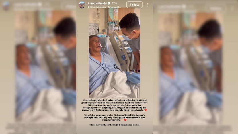 Bekas penjaga gawang SG, Rezal Hassan kini dalam keadaan separuh sedar di hospital