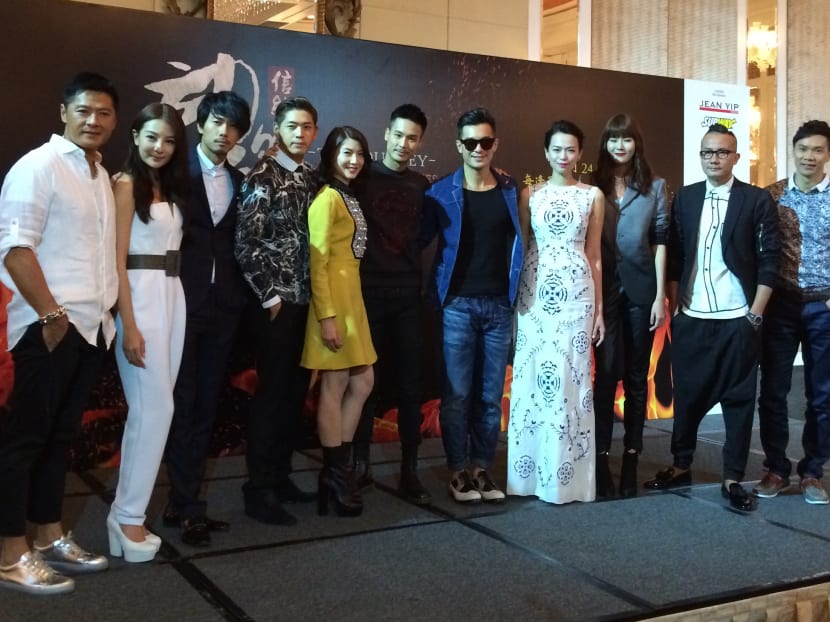 The cast of The Journey: Tumultuous Times looking unruffled at the press conference after the tumult (of filming).