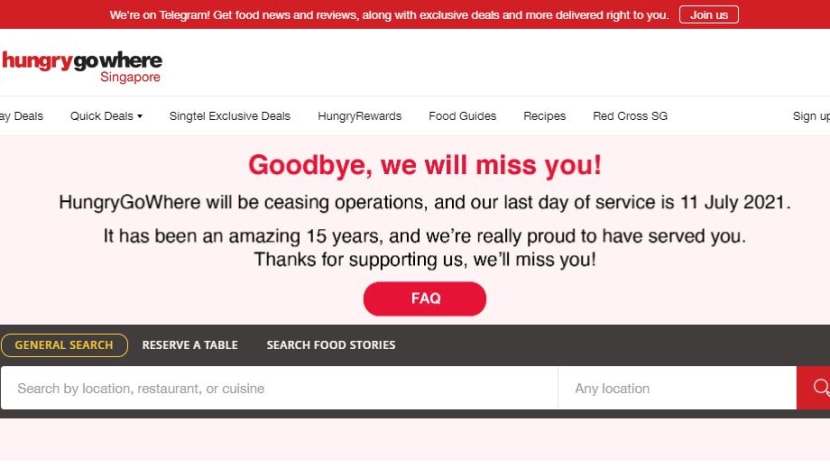 Singtel-owned F&B portal HungryGoWhere to cease operations after 15 years