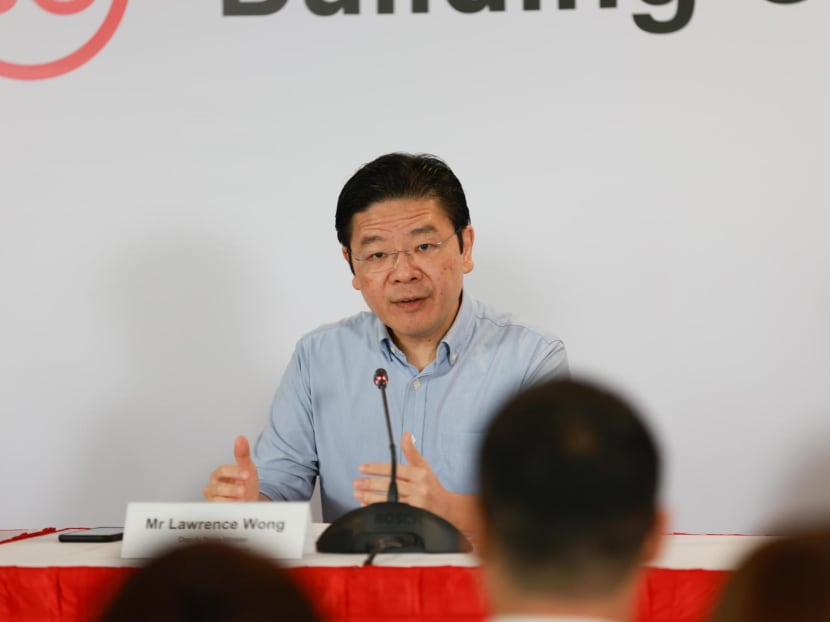 Deputy Prime Minister Lawrence Wong speaking at a press conference to launch the Forward Singapore Festival at Gardens by the Bay on Oct 27, 2023.
Deputy Prime Minister Lawrence Wong speaking at a press conference to launch the Forward Singapore Festival at Gardens by the Bay on Oct 27, 2023.